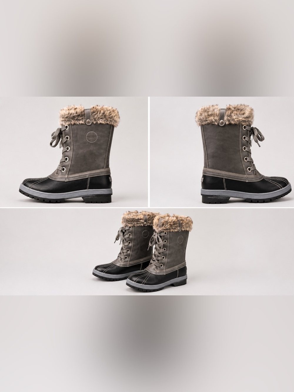 London Fog Melton 2 Winter Boots Women’s Size 10 Black Faux Fur Snow Boots - Picture 2 of 3